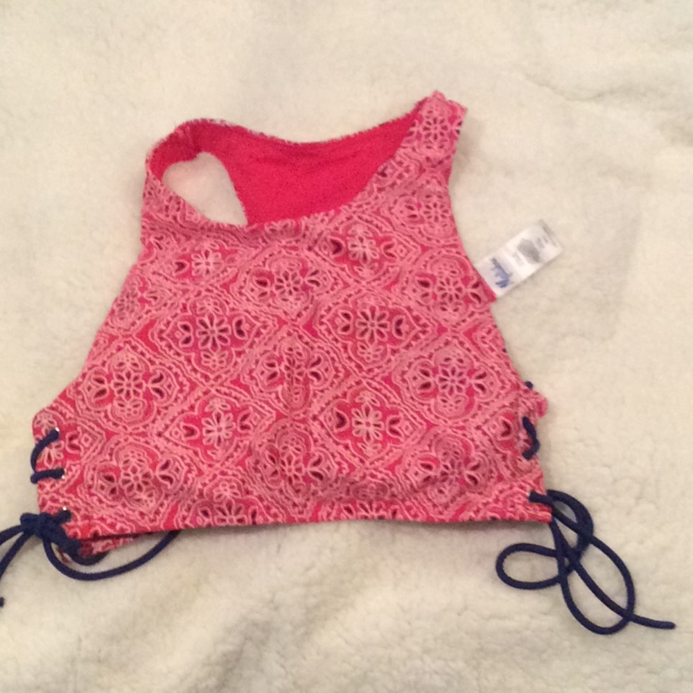 Malibu Red and Navy Swimsuit top